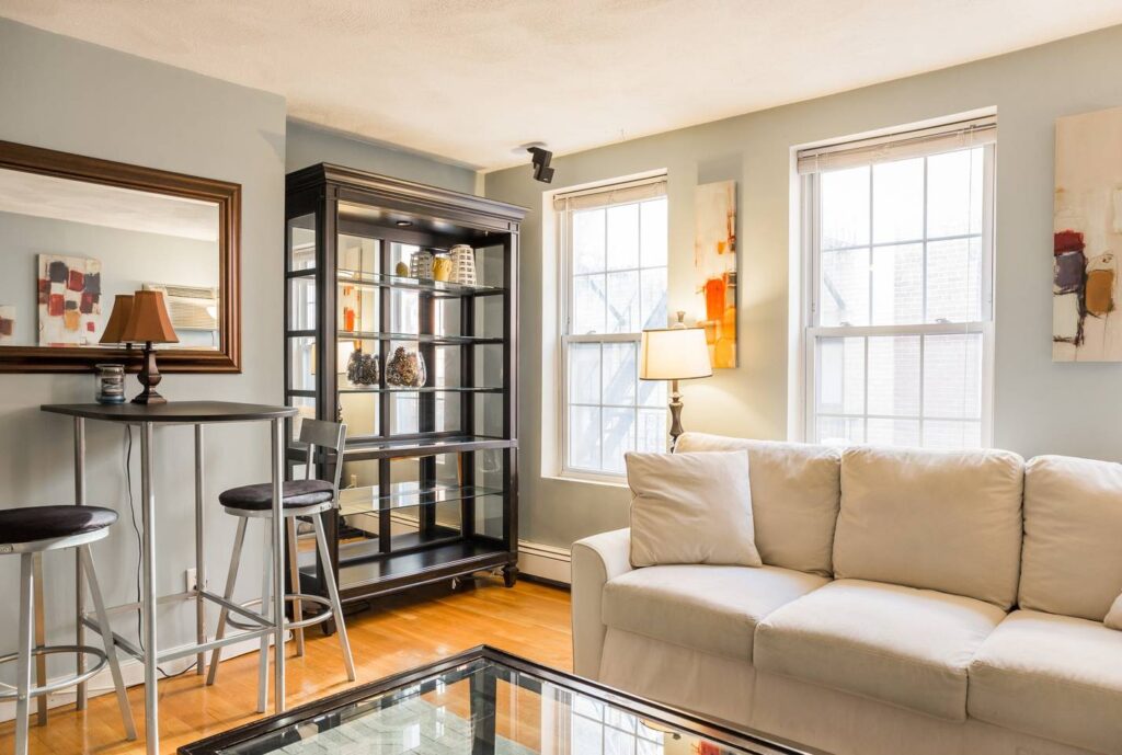 boston airbnb living room