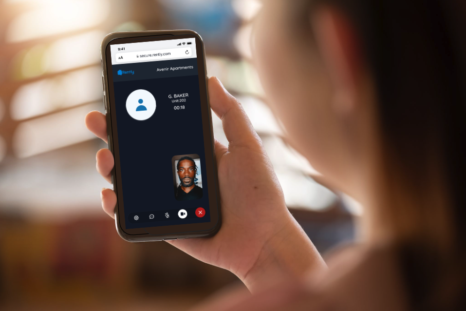 access panel with intercom user interface on mobile