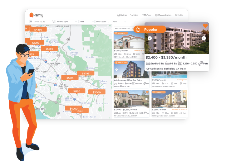 Verified Renter reviewing their matched properties on homes.rently