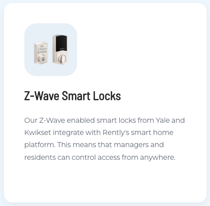 rently z-wave smart locks image with title and description