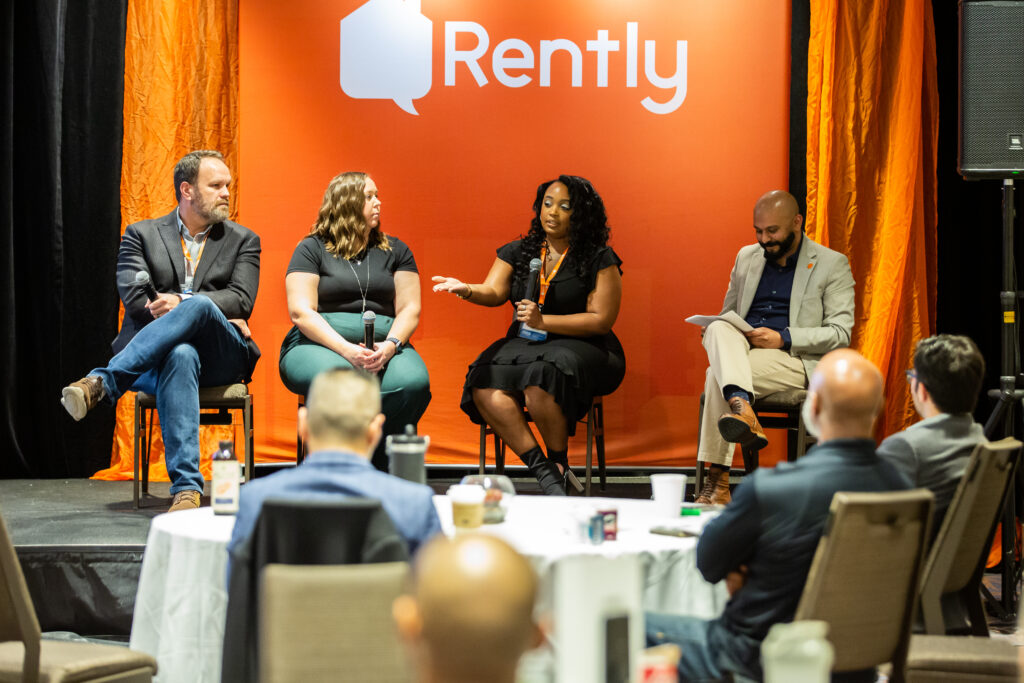 Presenters on stage at the Rently Security Symposium