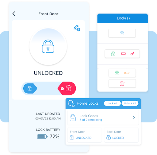 rently smart home app smart lock interfaces