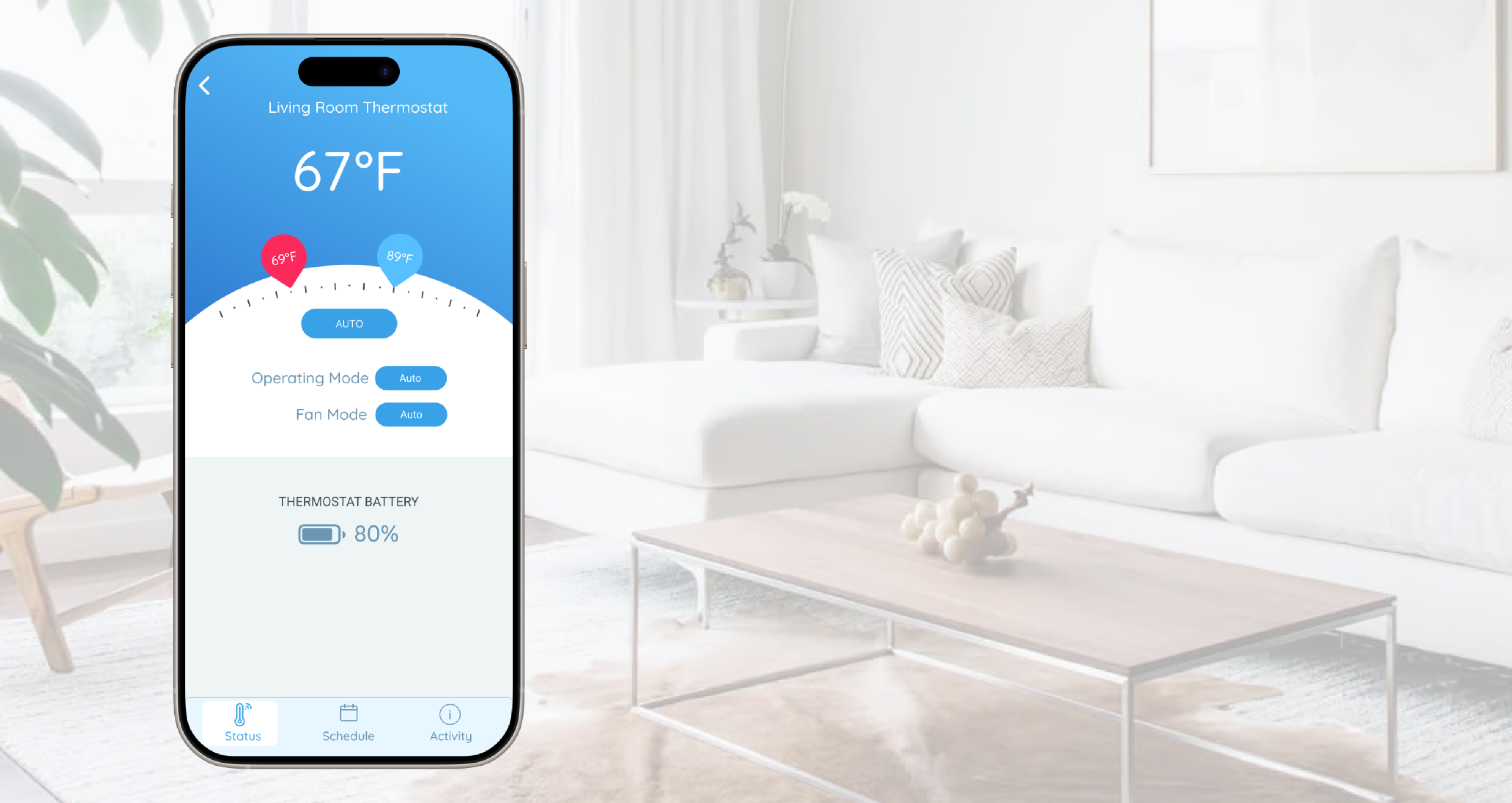 smart HVAC management in the Rently smart home app