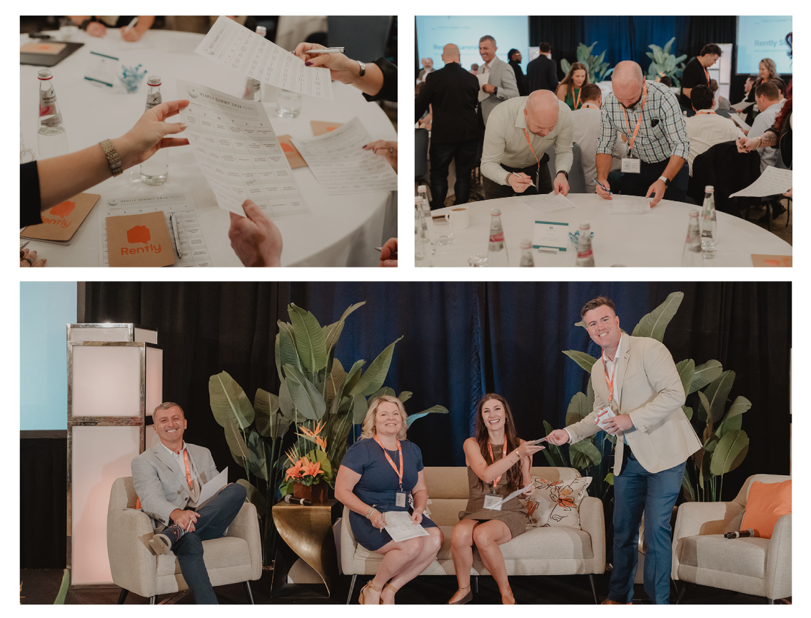 Rently Summit 2026 collage of Bingo activity