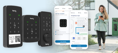 Rently access control devices with UI of wayfinding and panel access